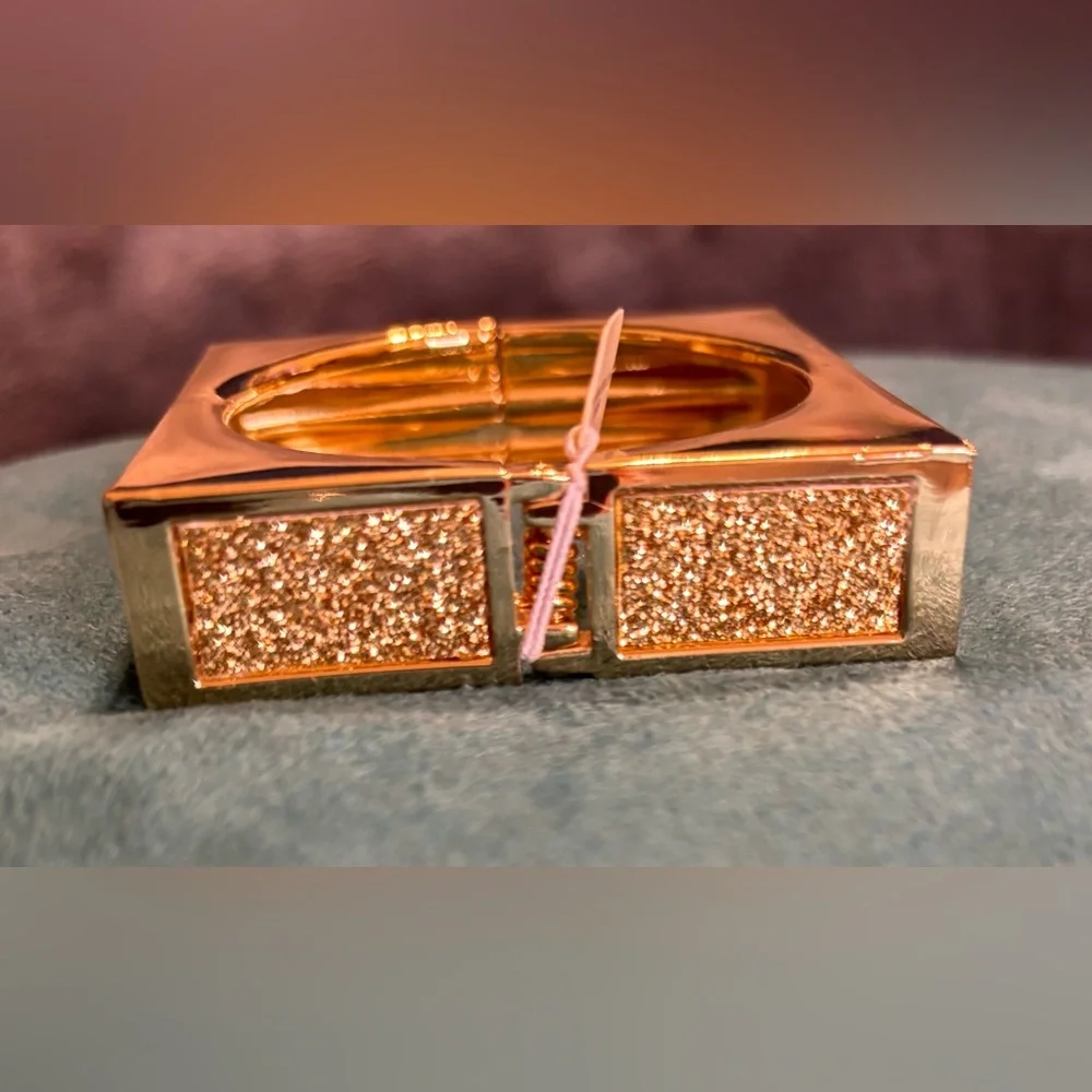 Sophisticated Gold Fashion Square Cuff Bangle